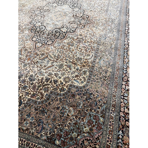 118 - KASHMIR SILK CARPET, 276cm x 181cm.