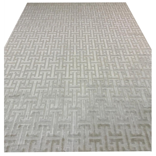 124 - FINE ART DECO DESIGN BAMBOO SILK CARPET, 350cm x 250cm.