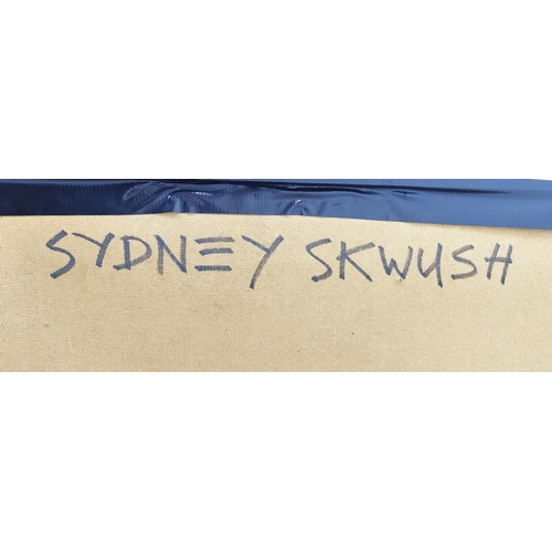 97 - ATTRIBUTED CLIFF HANLEY (1948-2021), 'Sydney Skwush', circa 1990, airbrush, 107cm x 79cm, framed.