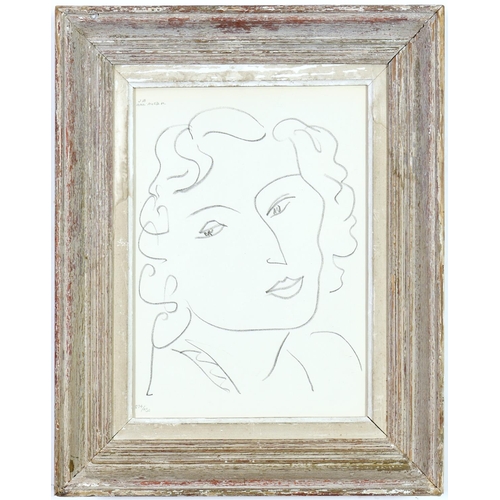 107 - HENRI MATISSE, Portrait of a Young Girl, J18 numbered collotype, edition: 950, 1943, Martin Fabiani,... 