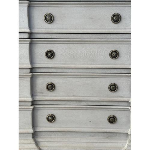 142 - COMMODE, French style traditionally grey painted with four long drawers, 92cm W x 47cm D x 83cm H.