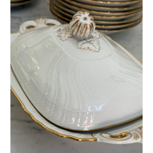 143 - GINORI DINNER SERVICE, Richard Ginori, Italy, an extensive service gold/white, including sixteen din... 