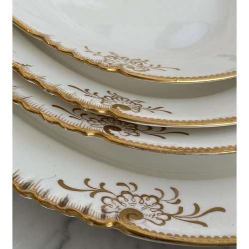 144 - MAPLE & CO LONDON PARIS DINNERWARE, Italian retailed by Maple & Co, white porcelain and gold includi... 