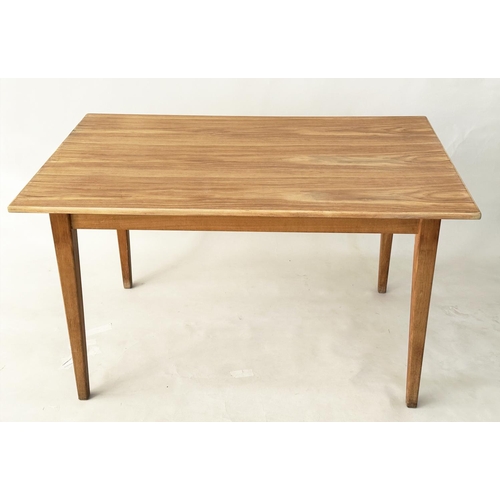 147 - GORDON RUSSELL TABLE, Gordon Russell of Broadway 1970s tulipwood with tapering supports, 129cm W x 8... 