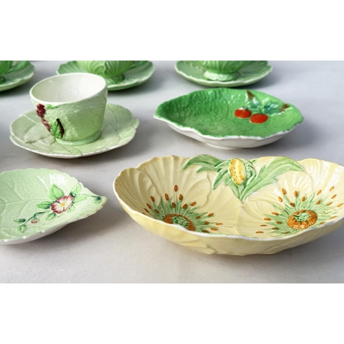 148 - MAJOLICA AND CARLTON WARE, a collection including English Portuguese and Spanish cabbage ware togeth... 