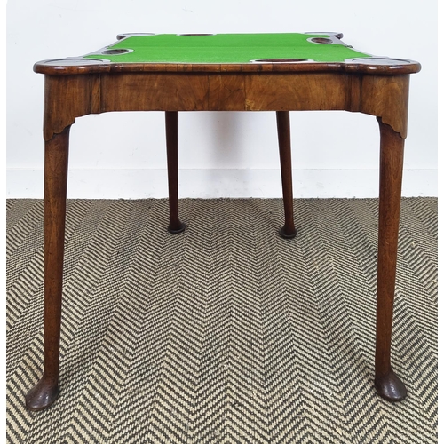 178 - CARD TABLE, George II walnut, amboyna and simulated amboyna, circa 1730, with card wells and later g... 