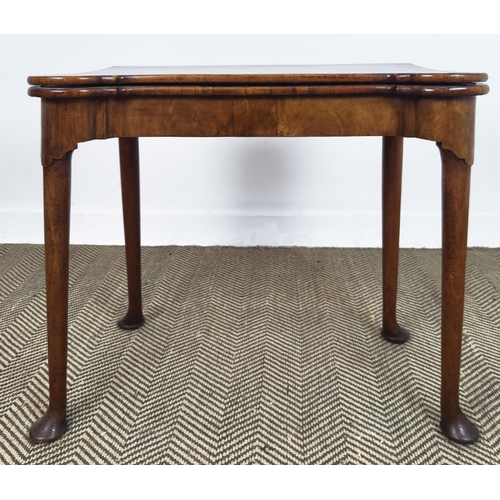 178 - CARD TABLE, George II walnut, amboyna and simulated amboyna, circa 1730, with card wells and later g... 