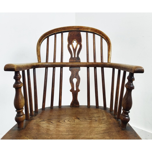 180 - WINDSOR ARMCHAIR, Victorian ash and elm, 91cm H x 53cm W x 58cm D.