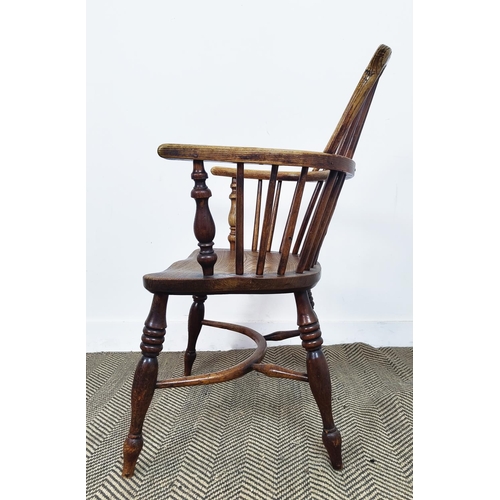 180 - WINDSOR ARMCHAIR, Victorian ash and elm, 91cm H x 53cm W x 58cm D.