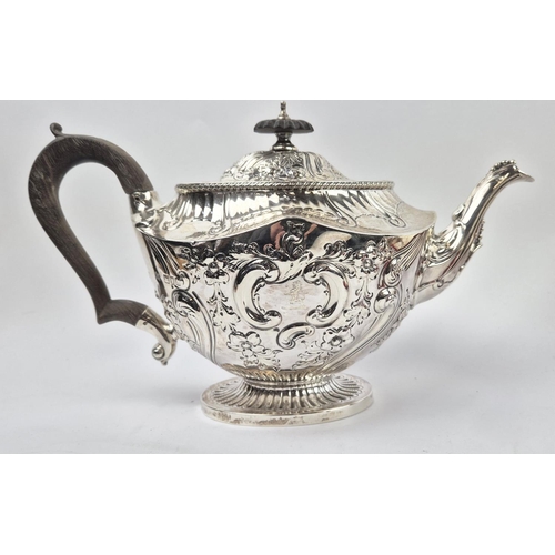 34 - A LATE VICTORIAN STERLING SILVER TEAPOT, London 1898, makers mark for William and Charles Sissons, R... 