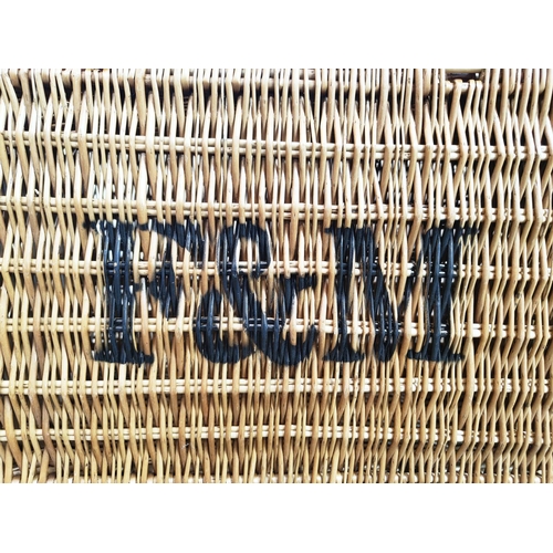 4 - FORTNUM & MASONS WICKER HAMPERS, three, 56cm W x 39cm D x 37cm H. (3)