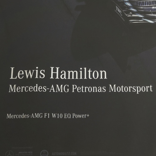 83 - LEWIS HAMILTON MERCEDS-AMG LIMITED EDITION POSTER 138/500, 88cm x 68cm, framed.