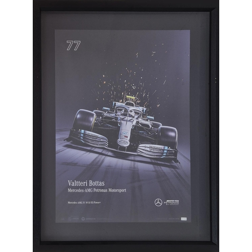 85 - VALTTERI BOTTAS MERCEDES-AMG LIMITED EDITION POSTER, 88cm x 68cm, framed.