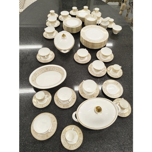 9 - ROYAL DOULTON DINNER SERVICE, comprising twelve dinner plates, eleven tea cups and saucers, twelve s... 