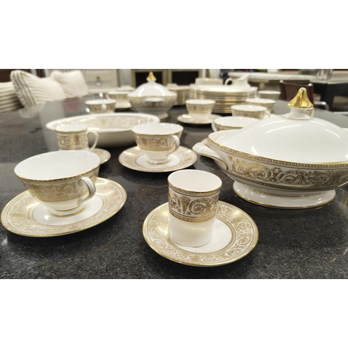 9 - ROYAL DOULTON DINNER SERVICE, comprising twelve dinner plates, eleven tea cups and saucers, twelve s... 