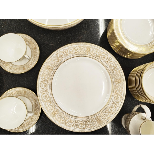 9 - ROYAL DOULTON DINNER SERVICE, comprising twelve dinner plates, eleven tea cups and saucers, twelve s... 