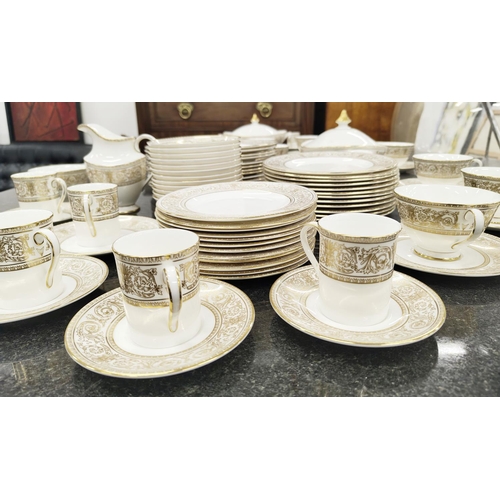 9 - ROYAL DOULTON DINNER SERVICE, comprising twelve dinner plates, eleven tea cups and saucers, twelve s... 