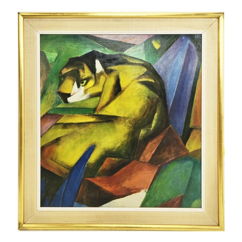 95 - AFTER FRANZ MARC (1880-1916), 'Tiger', print, 70cm x 65cm, framed.