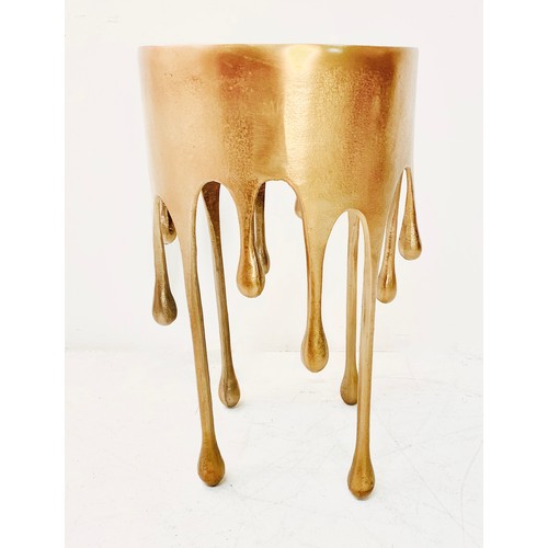 532 - SIDE TABLE, surrealist style dripping design, gilt metal, 63cm x 37cm x 37cm.