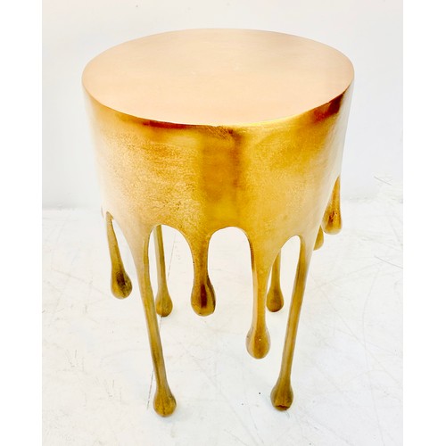 532 - SIDE TABLE, surrealist style dripping design, gilt metal, 63cm x 37cm x 37cm.