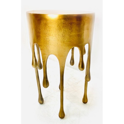 532 - SIDE TABLE, surrealist style dripping design, gilt metal, 63cm x 37cm x 37cm.