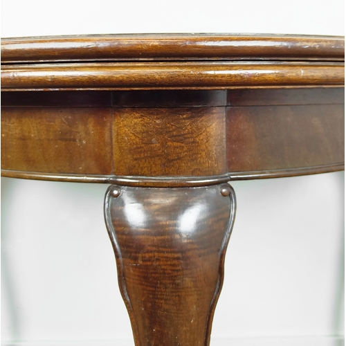 512 - TEA TABLE, early 20th century German walnut with demi lune top and hairy paw feet, 76cm H x 100cm x ... 