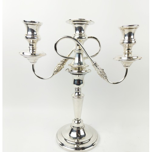 39 - A LARGE QUANTITY OF ASSORTED SILVER PLATED WARES, including trays, candlesticks, tea sets, decanter ... 