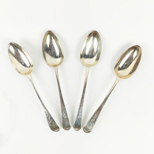 37 - A COLLECTION OF SILVER CUTLERY, comprising a set of four George II table spoons, Dublin 1753, makers... 