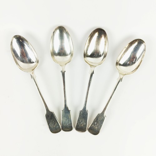 37 - A COLLECTION OF SILVER CUTLERY, comprising a set of four George II table spoons, Dublin 1753, makers... 