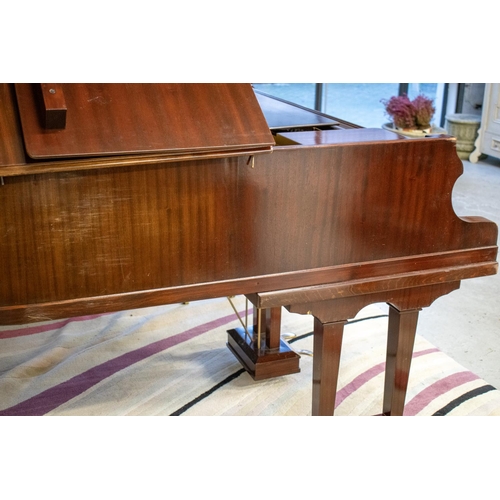 94 - CZERNY BABY GRAND PIANO, mid 20th century mahogany, supplied by Harrods, serial no. 19320, 149cm W x... 