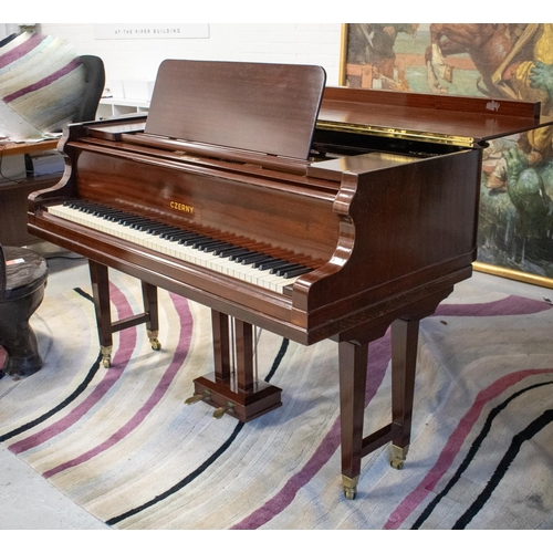 94 - CZERNY BABY GRAND PIANO, mid 20th century mahogany, supplied by Harrods, serial no. 19320, 149cm W x... 