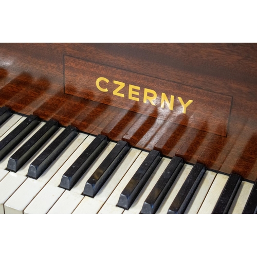 94 - CZERNY BABY GRAND PIANO, mid 20th century mahogany, supplied by Harrods, serial no. 19320, 149cm W x... 