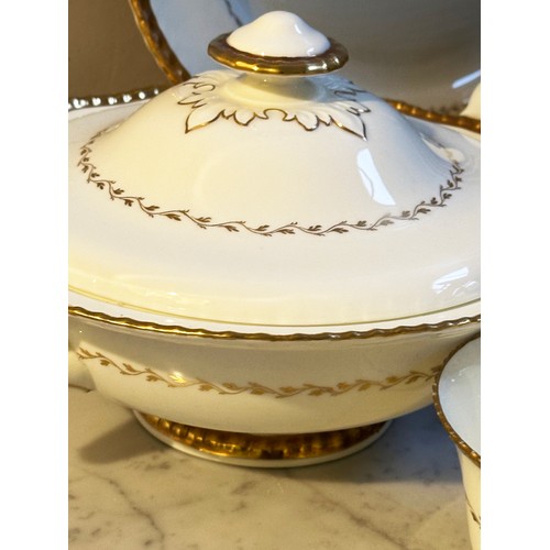 113 - DINNER SERVICE, English Fine Bone China, Royal Doulton 'Belvedere' gold, a large service with eighte... 