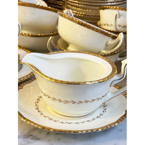 113 - DINNER SERVICE, English Fine Bone China, Royal Doulton 'Belvedere' gold, a large service with eighte... 