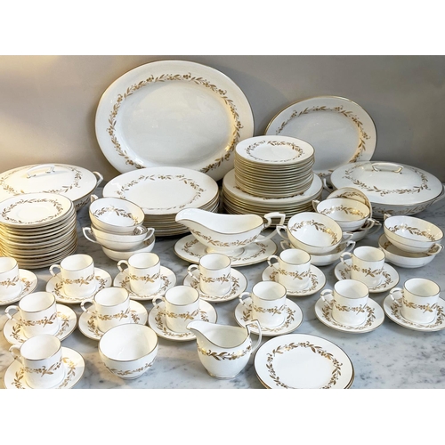 120 - DINNER SERVICE, English Fine Bone China, Royal Worcester 'Saguenay' gold, a large service with dinne... 