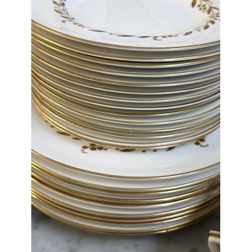 120 - DINNER SERVICE, English Fine Bone China, Royal Worcester 'Saguenay' gold, a large service with dinne... 