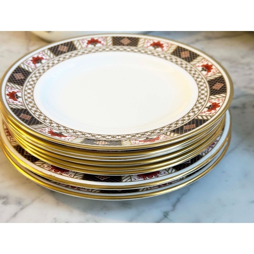 121 - PART DINNER SERVICE, English Fine Bone China, Royal Crown Derby 'Borders', with twenty-six plates (d... 