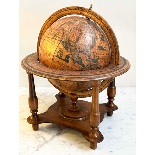 122 - TABLE TOP GLOBE, antique terrestrial style on stand, with detachable and revolving globe, 40cm H.