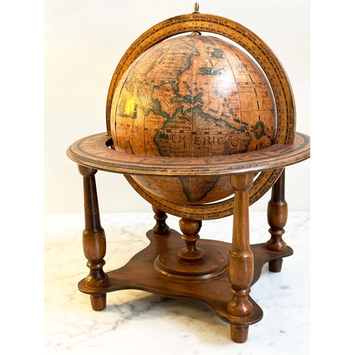 122 - TABLE TOP GLOBE, antique terrestrial style on stand, with detachable and revolving globe, 40cm H.