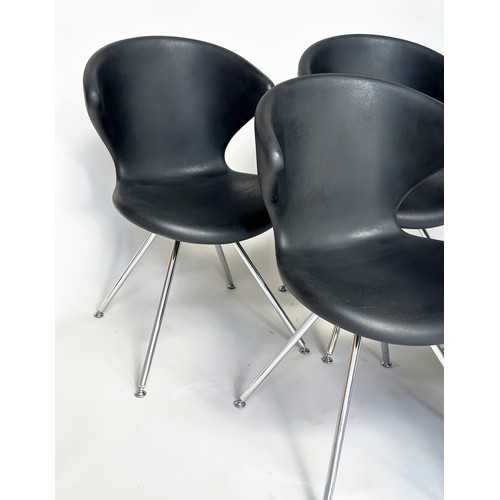 428 - TONON CONCEPT CHAIRS SOFT TOUCH, by Martin Ballendat, a set of six black and chrome, 84cm H approx. ... 