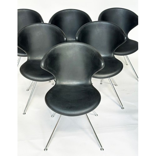 428 - TONON CONCEPT CHAIRS SOFT TOUCH, by Martin Ballendat, a set of six black and chrome, 84cm H approx. ... 