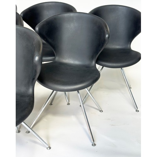 428 - TONON CONCEPT CHAIRS SOFT TOUCH, by Martin Ballendat, a set of six black and chrome, 84cm H approx. ... 