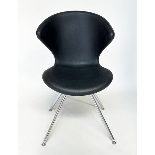 428 - TONON CONCEPT CHAIRS SOFT TOUCH, by Martin Ballendat, a set of six black and chrome, 84cm H approx. ... 