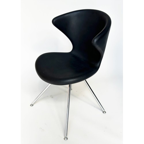 428 - TONON CONCEPT CHAIRS SOFT TOUCH, by Martin Ballendat, a set of six black and chrome, 84cm H approx. ... 