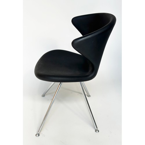 428 - TONON CONCEPT CHAIRS SOFT TOUCH, by Martin Ballendat, a set of six black and chrome, 84cm H approx. ... 