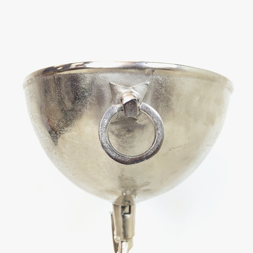 440 - CHAMPAGNE BATH, on stag head form stand, polished metal, 91cm H approx.