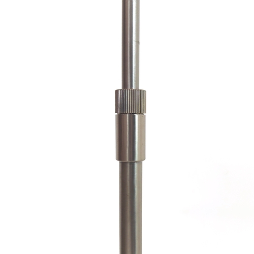 457 - FLOOR LAMPS, a set of three, height adjustable, polished metal, 133cm H at tallest approx. (3)