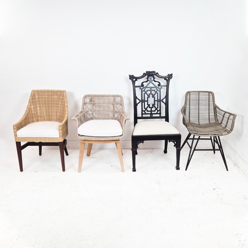 459 - CHAIRS, a collection of four, all differing, 108cm H at tallest approx. (4)