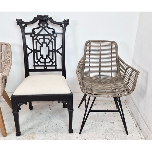 459 - CHAIRS, a collection of four, all differing, 108cm H at tallest approx. (4)