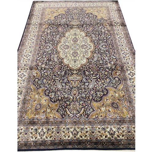 70 - SILK ESPHAHAN  DESIGN RUG, 200cm x 130cm.